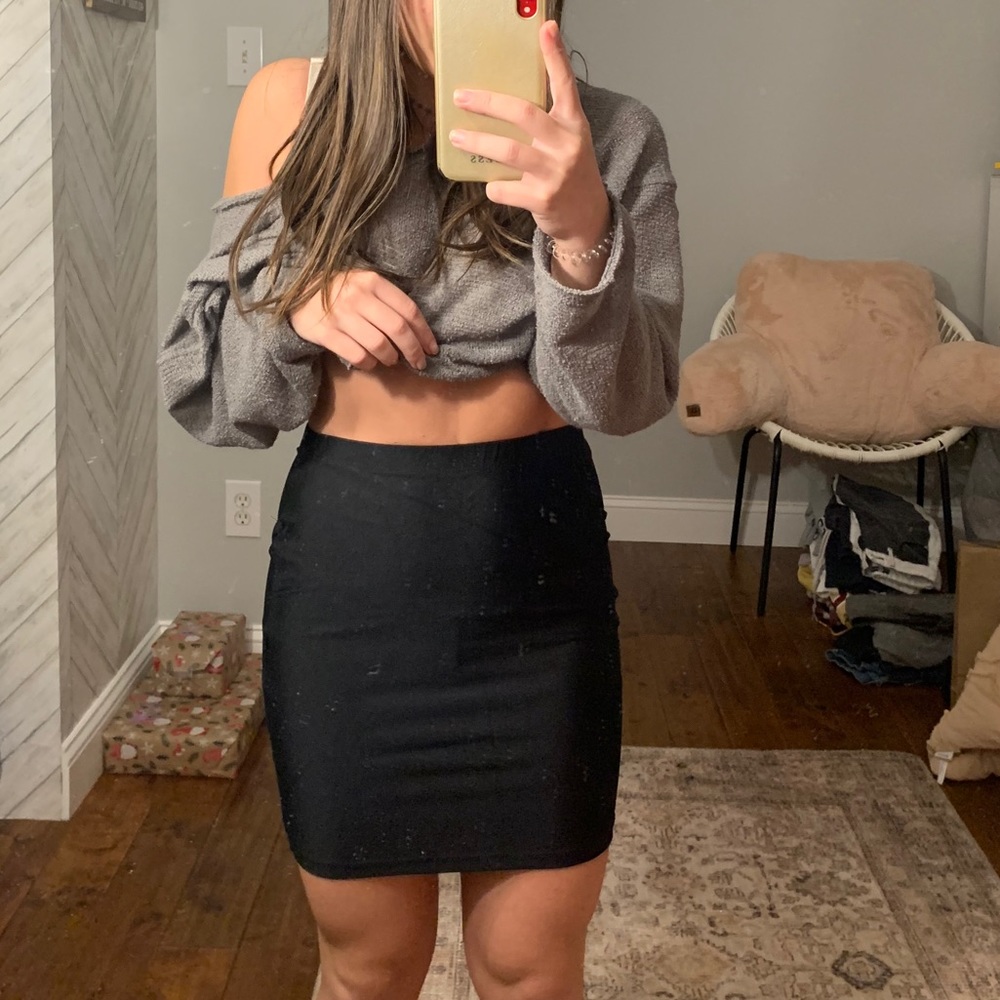 Black Body Con Skirt